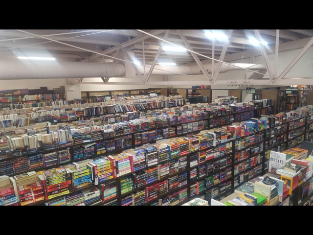 Shelves of books at The Book Market today