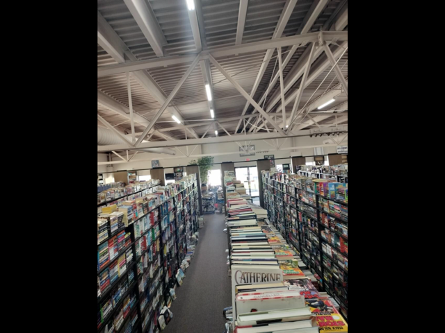 Aisles of books at The Book Market